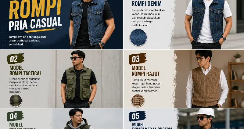 5 model rompi pria kasual